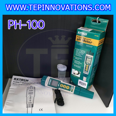 เครื่องวัดความเป็นกรด-ด่าง Ph Meter พีเอชมิเตอร์ เครื่องมือทดสอบกรดด่าง เครื่องมือวัดความเป็นกรด เครื่องมือวัดความเป็นด่าง วัดค่า pH, เครื่องมือวัดค่า pH แบบปากกายี่ห้อ Extech รุ่น PH100