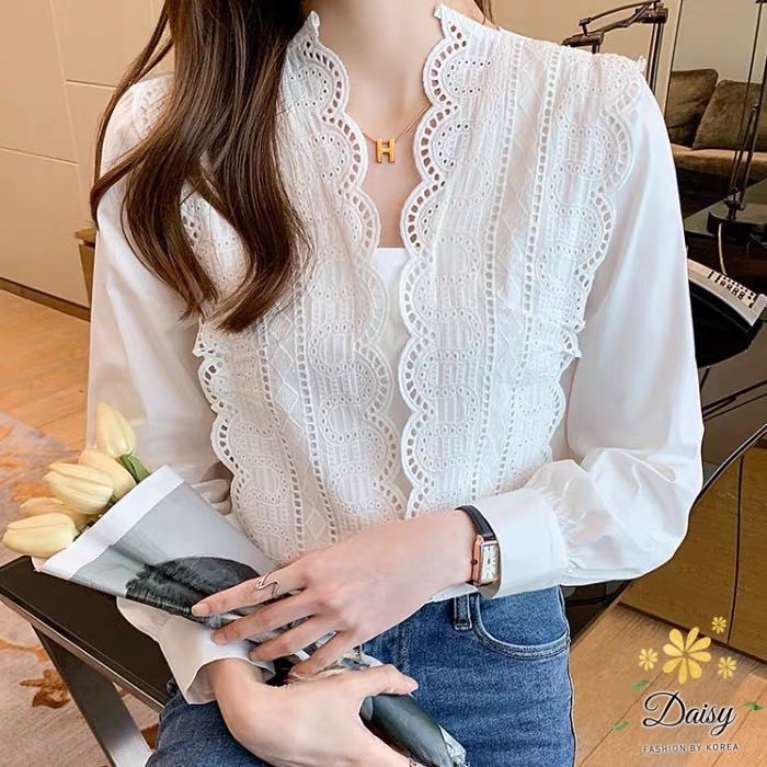 เสื้อแต่งลูกไม้คอตตอน