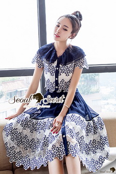 SS15010916 Seoul Secret Say's... Fashionista Navaly Blossom Set Material : เซ็ทเก๋ๆ สไตล์สาวแฟชั่นเก๋ๆ หวานๆ
