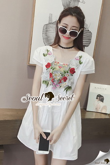 SS15290816 Seoul Secret Say's .... Chic Flora Layer Mini Dress