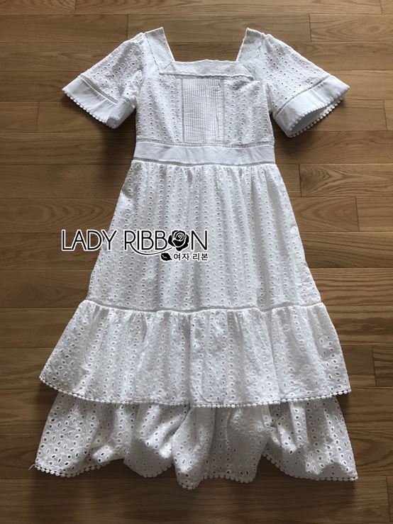 Dress เดรสผ้าคอตตอนปักและฉลุลายสไตล์วินเทจ