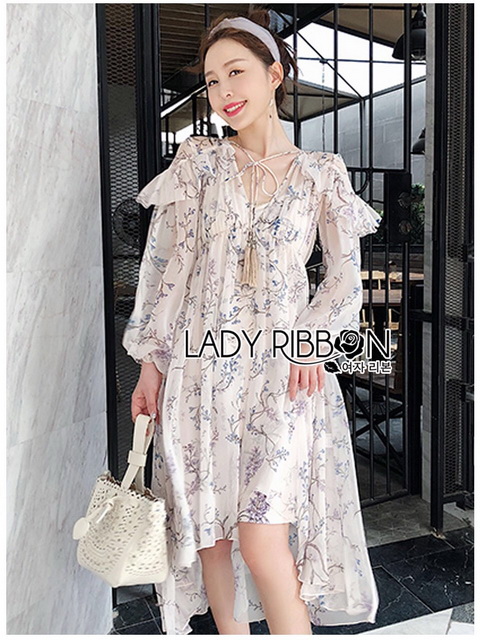 เดรสผ้าชีฟองแขนพอง