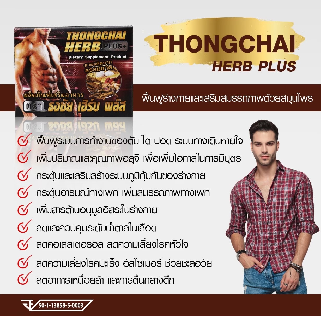 ธงชัย เฮิร์บพลัส(Tongchai Herb Plus) 2 เม็ด