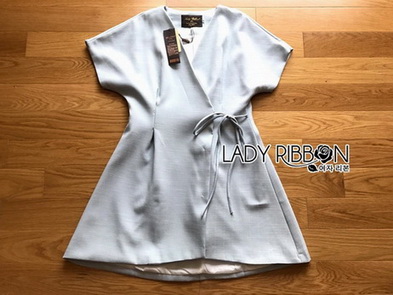 Rosa Sweet Casual Pastel Mini Dress with Ribbon