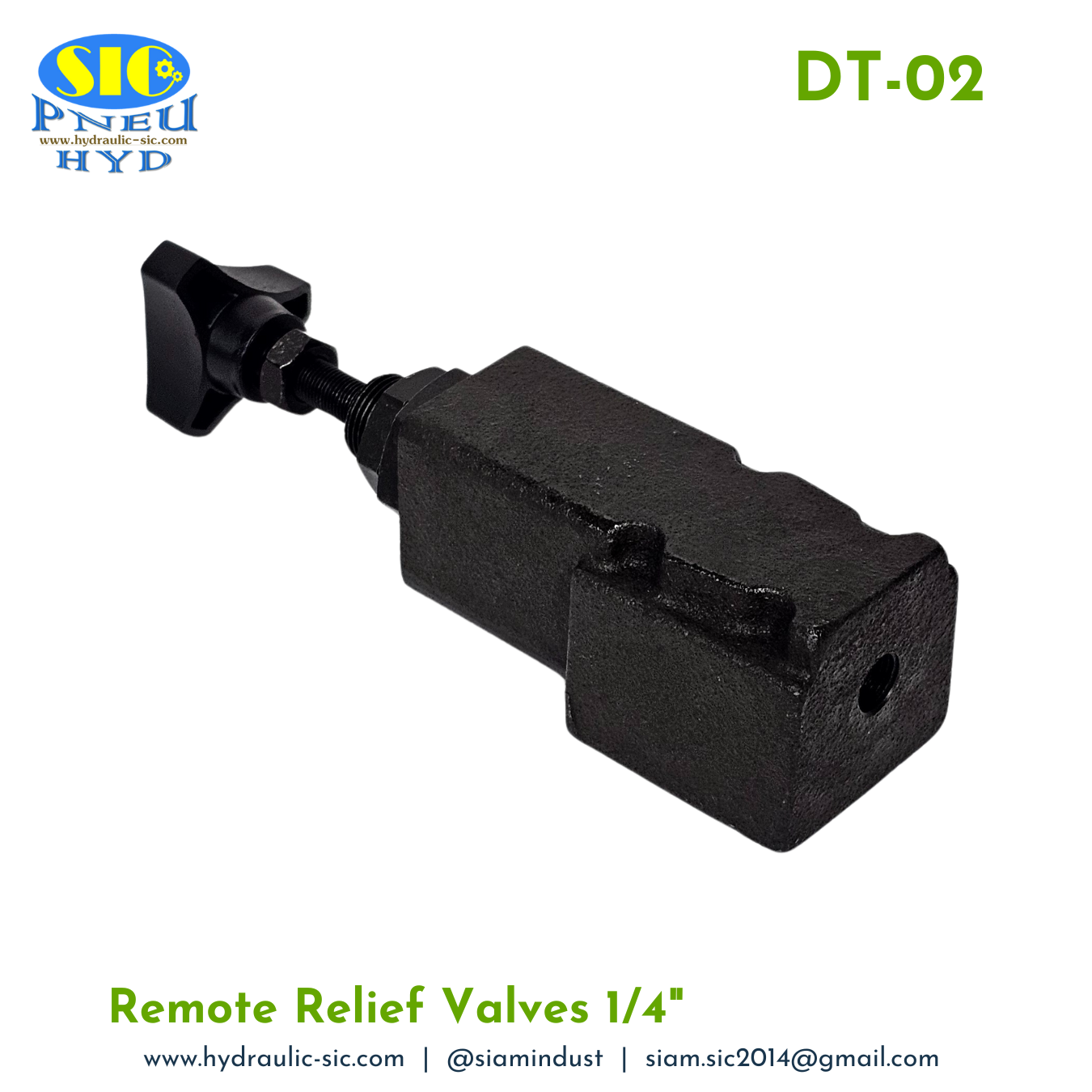DT-02 Remote Relief Valve 1/4" รีลีฟวาล์วแบบต่อท่อ YOUQUEN