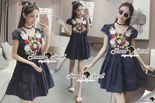 SS15290816 Seoul Secret Say's .... Chic Flora Layer Mini Dress