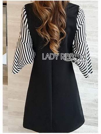 Plain Lady Ribbon Black Dress