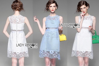 Lady Ribbon Online เสื้อผ้าพร้อมส่ง พร้อมส่งเลดี้ริบบอน LR16080816 🎀 Lady Ribbon's Made 🎀 Lady Mini candy lace dress มินิเดรส