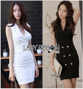 Lady Ribbon Suit Dress สูทเดรสแขนกุด