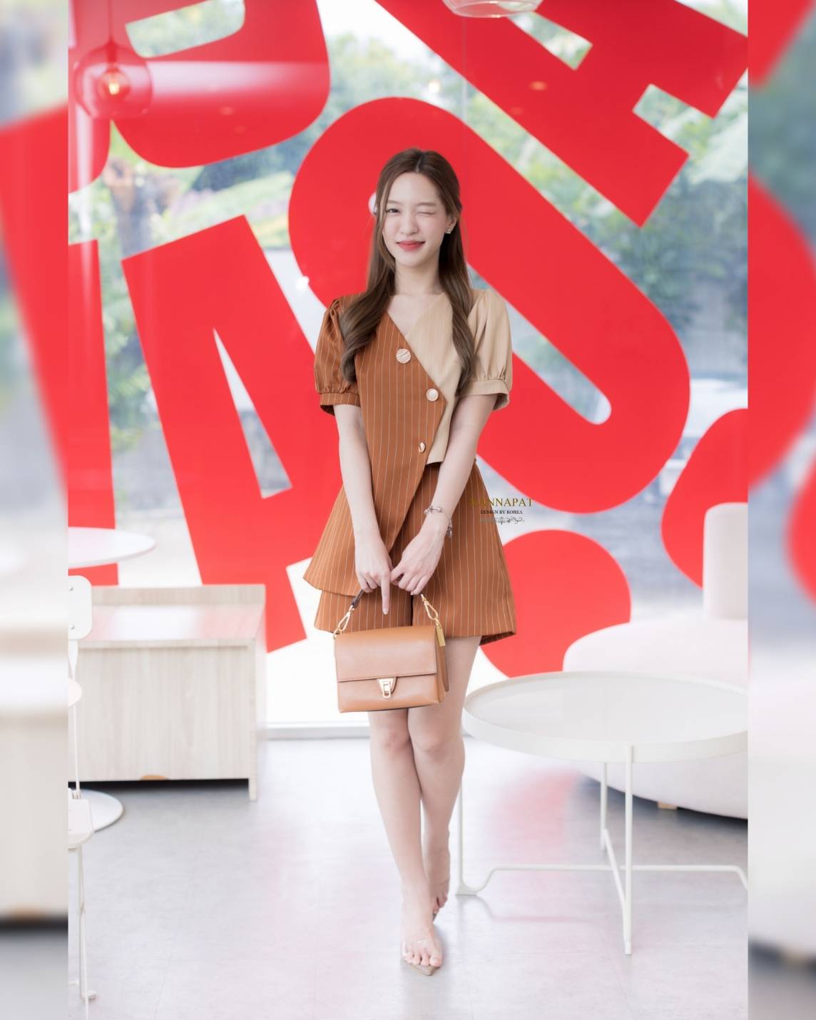 เสื้อกระดุมหน้า ผ้าทอลายเส้น