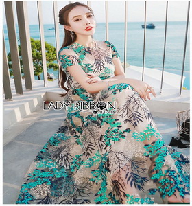 Lady Ribbon Lace Maxi Dress ขายส่งเดรสยาว