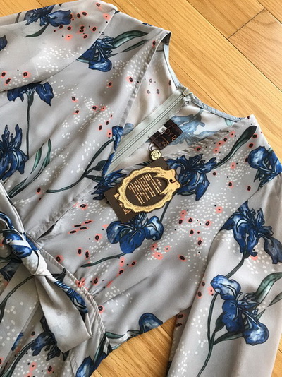 Chiffon Dress เดรสผ้าชีฟองพิมพ์ลายดอกไม้สีน้ำเงิน