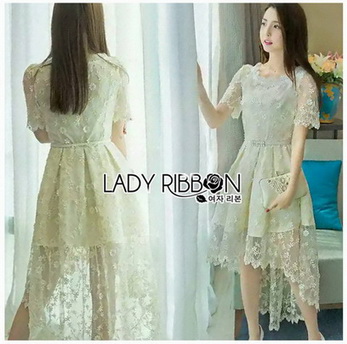 Lace Dress Lady Ribbon ขายเดรส