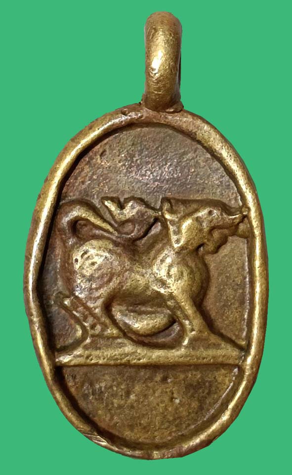 เหรียญหล่อโบราณหลังสิงห์หลวงพ่อเดิมวัดหนองโพ