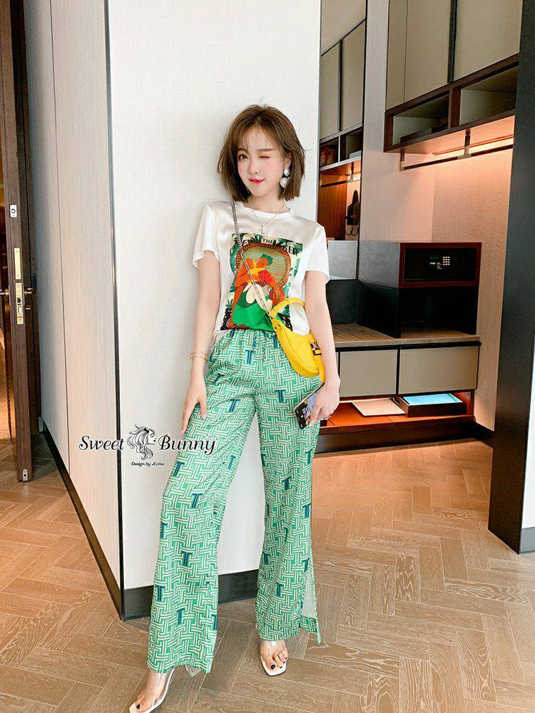 เซ็ตเสื้อยืดแขนสั้นคอกลม