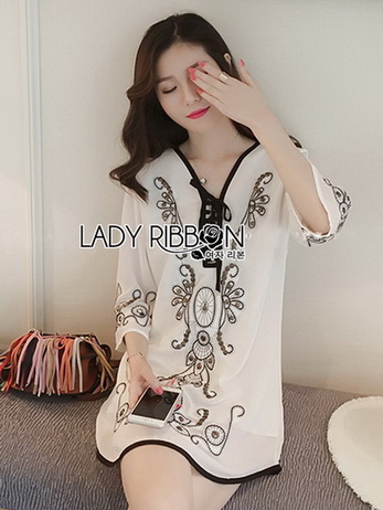Lady Ribbon Chiffon Dress ชุดเดรสผ้าชีฟอง