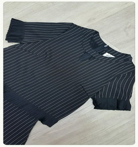 เสื้อตัวนอกผ้าทอลายทรงแฟชั่นคอกลม