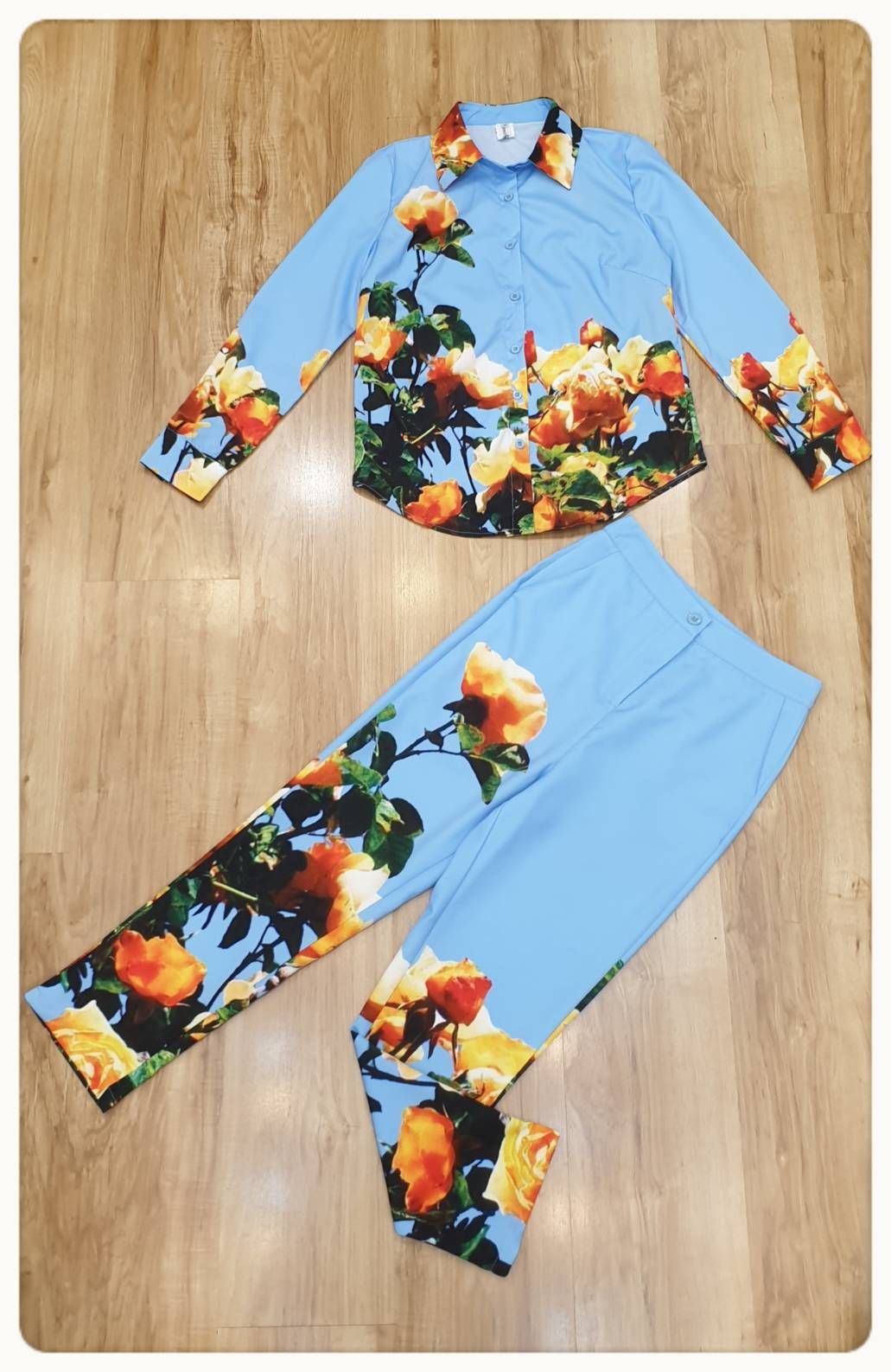 ชุดเซ็ทเสื้อเชิ้ตแขนยาว กางเกงเอวสูง