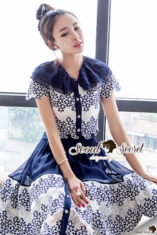 SS15010916 Seoul Secret Say's... Fashionista Navaly Blossom Set Material : เซ็ทเก๋ๆ สไตล์สาวแฟชั่นเก๋ๆ หวานๆ