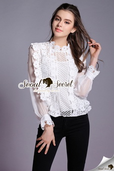 SS19290816 Seoul Secret Say's .... Daisy Lace Chiffon Blouse