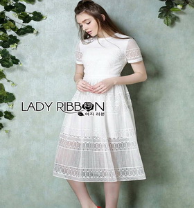 Lady Ribbon Babara Sweet Graphic White Lace Dress