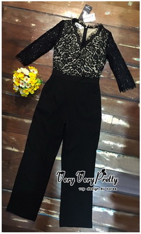 Lady Ribbon Online ขายส่งเสื้อผ้าออนไลน์ Very very pretty VP01030816 Luxury Jumpsuit Lace Fashion Style Korea