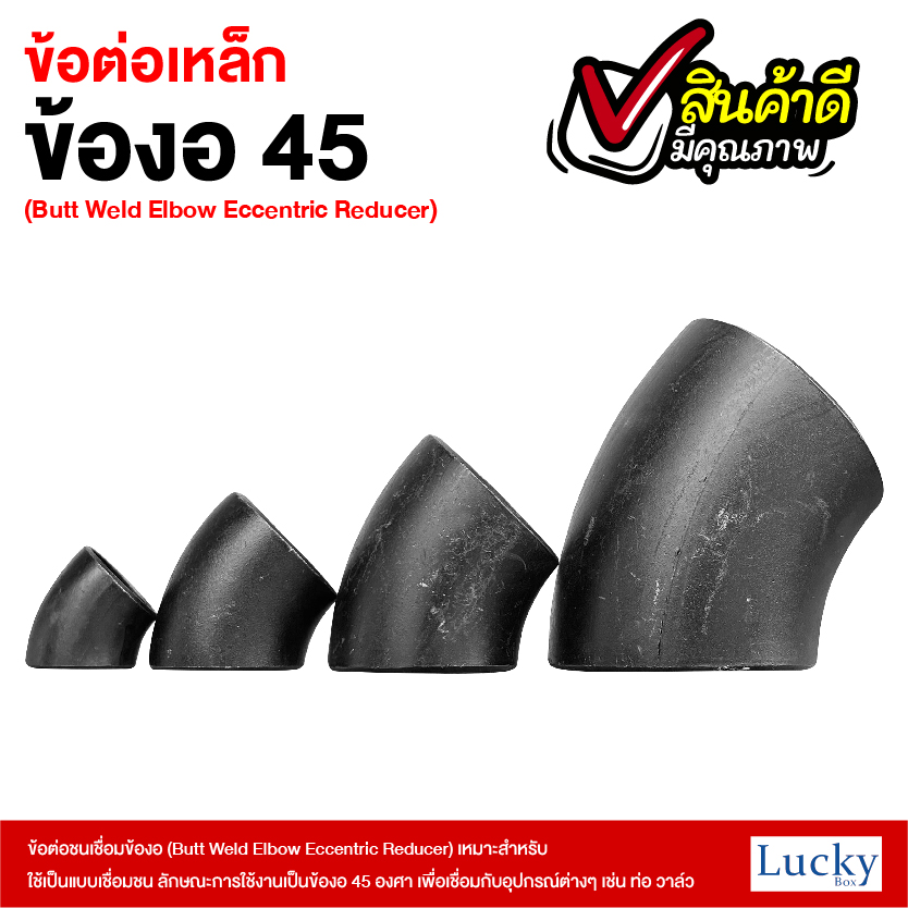 ข้อต่อเหล็ก ข้องอ 45 องศา ขนาด 6 นิ้ว (Butt Weld Elbow Eccentric Reducer)