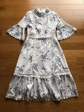 Lady Blooming Flower Printed Maxi Dress