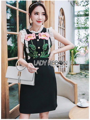 Lady Gloria Rosa Black Dress