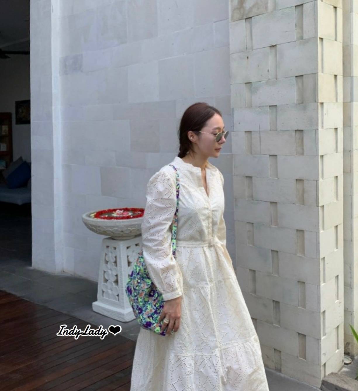Maxi Dress งานลูกไม้ สีครีม