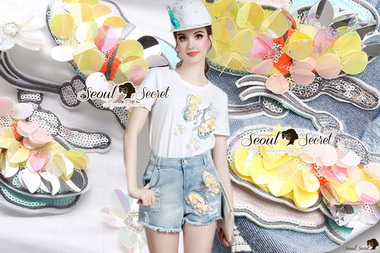 Lady Ribbon Online ขายส่ง เสื้อผ้าออนไลน์ ของแท้ SS12040716 Seoul Secret Say's... Chic Butterfly Sequinny Stickly Set