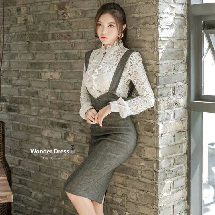 เสื้อลูกไม้เกาหลีฉลุลายสวยงาม