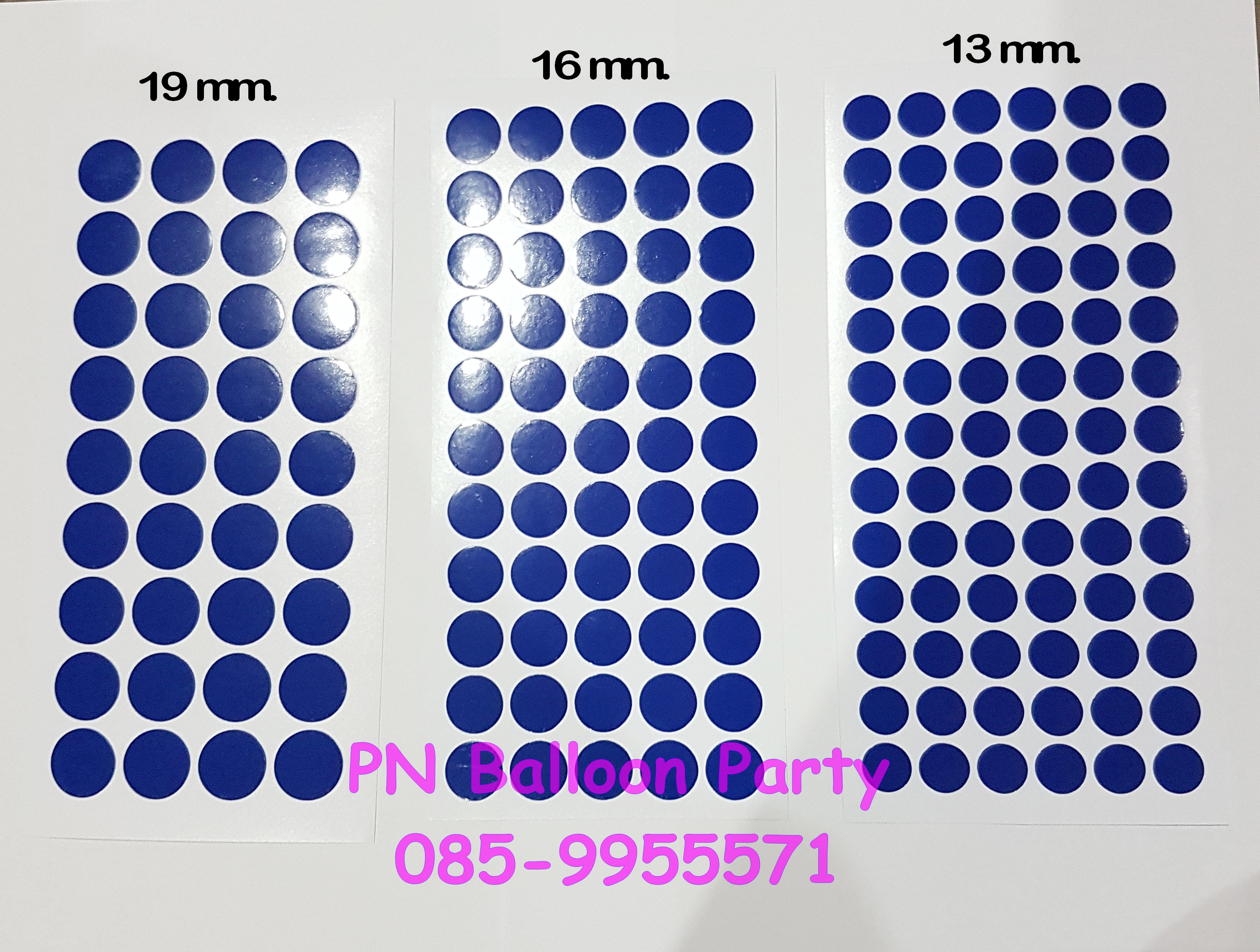 สติ๊กเกอร์ติดลูกโป่งสีน้ำเงิน สติ๊กเกอร์พลาสติก ไม่ฉีกขาด กาวรีมูฟ ลอกออกได้ ไม่ทำลายพื้นผิว Color Coding Labels