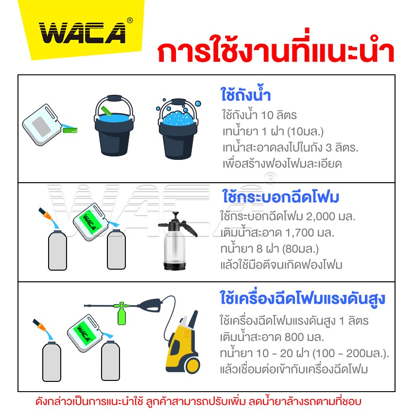 WACA WAX โฟมล้างรถ+เคลือบเงา W961