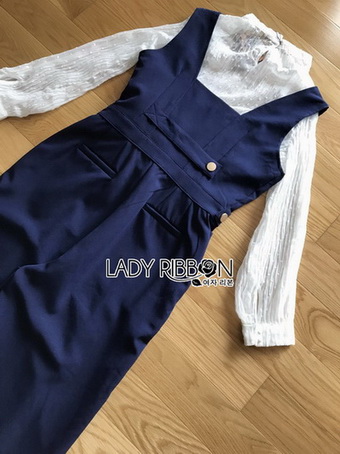 White Blouse with Jumpsuit Set