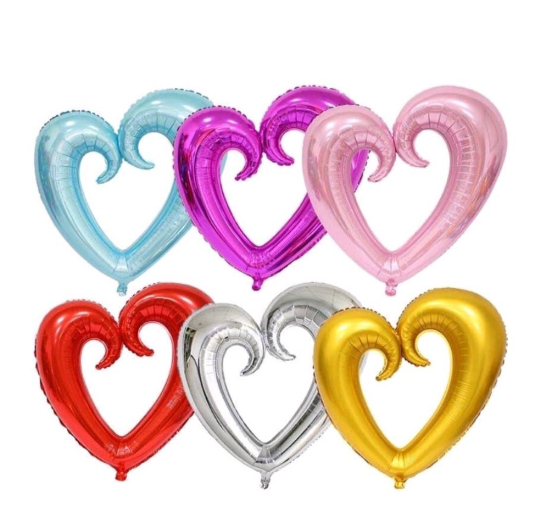 ลูกโป่งหัวใจเว้า หัวใจเสี้ยว หัวใจมีรู Red Heart Foil Balloon