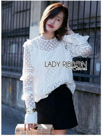 Lady Olivia Vintage Flower Lace Blouse