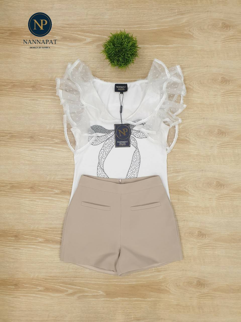 เสื้อผ้ายืดเนื้อดีเพ้นโบว์