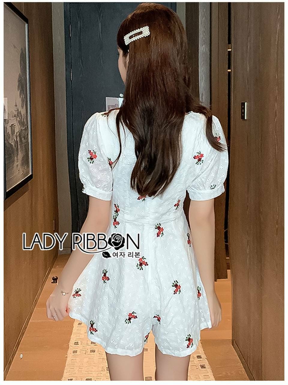 Playsuit เพลสูทคอตตอนสีขาว