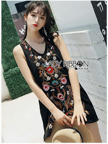Lady Penelope Boho Black cotton Dress