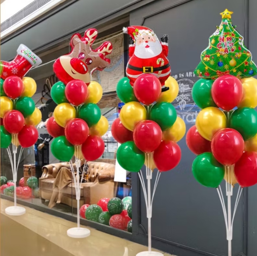 เสาลูกโป่งคริสมาส ซานต้า สโนแมน ความสูง 1.5- 2 เมตร