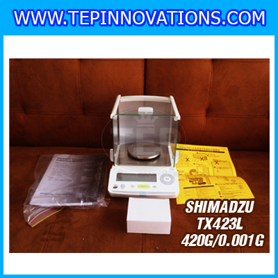 เครื่องชั่ง SHIMADZU รุ่น TX423L เครื่องชั่งญี่ปุ่น เครื่องชั่ง 420 กรัม เครื่องชั่งน้ำหนัก 420 กรัม เครื่องชั่งละเอียดสูง 420 กรัม เครื่องชั่งน้ำหนัก 420 g เครื่องชั่งทศนิยม 3 ตำแหน่ง ตาชั่ง 420 g เครื่องชั่งน้ำหนักดิจิตอลตั้งโต๊ะ 420 g ความละเอียด 0.001