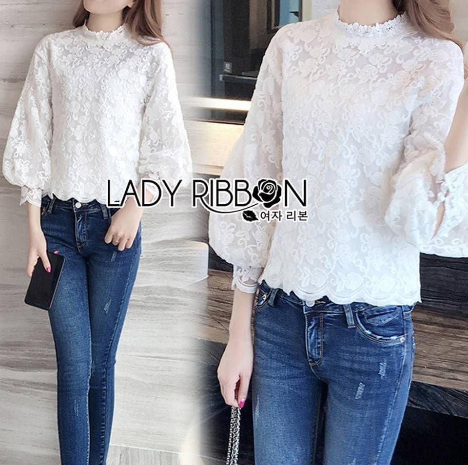 เสื้อผ้าลูกไม้สีขาวสไตล์วินเทจเฟมินีน