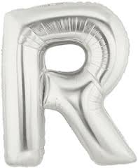 ลูกโป่งตัวอักษร R ขนาด 40 นิ้ว สีเงิน Alphabet Letter Foil Balloon Silver Color