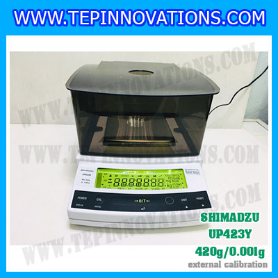 เครื่องชั่งดิจิตอล ทศนิยม 3 ตำแหน่ง รุ่น UP423Y 420gx0.001g เครื่องชั่งละเอียดสูง420g เครื่องชั่งน้ำหนัก420g ตาชั่ง420กรัม พิกัดน้ำหนัก 420g ความละเอียด 0.001g ยี่ห้อ SHIMADZU รุ่น UP423Y