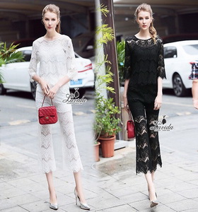 เซทคู้เสื้อ/กางเกงผ้าลูกไม้