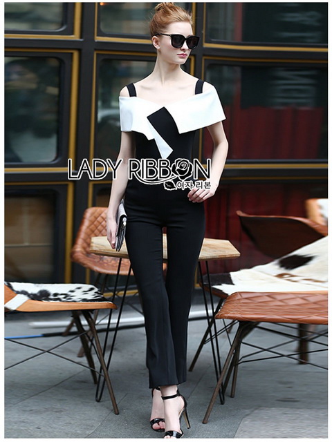 Lady Ribbon Jumpsuit ขายจัมป์สูทส่งเปิดไหล่