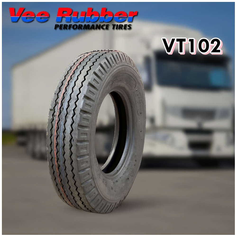 ยางรถบรรทุก ชนิดผ้าใบ ขนาด 6.50-14 ,7.00-15 ,7.50-15 ,7.00-16 ,7.50-16 ,8.25-20 รุ่น VT102 (ลายเรียบ) ยี่ห้อ VEERUBBER