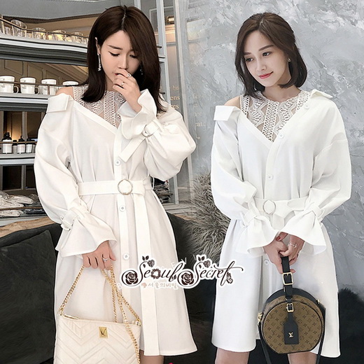 เสื้อเชิ๊ทเนื้อผ้าคอตตอนสีขาวคลาสสิค