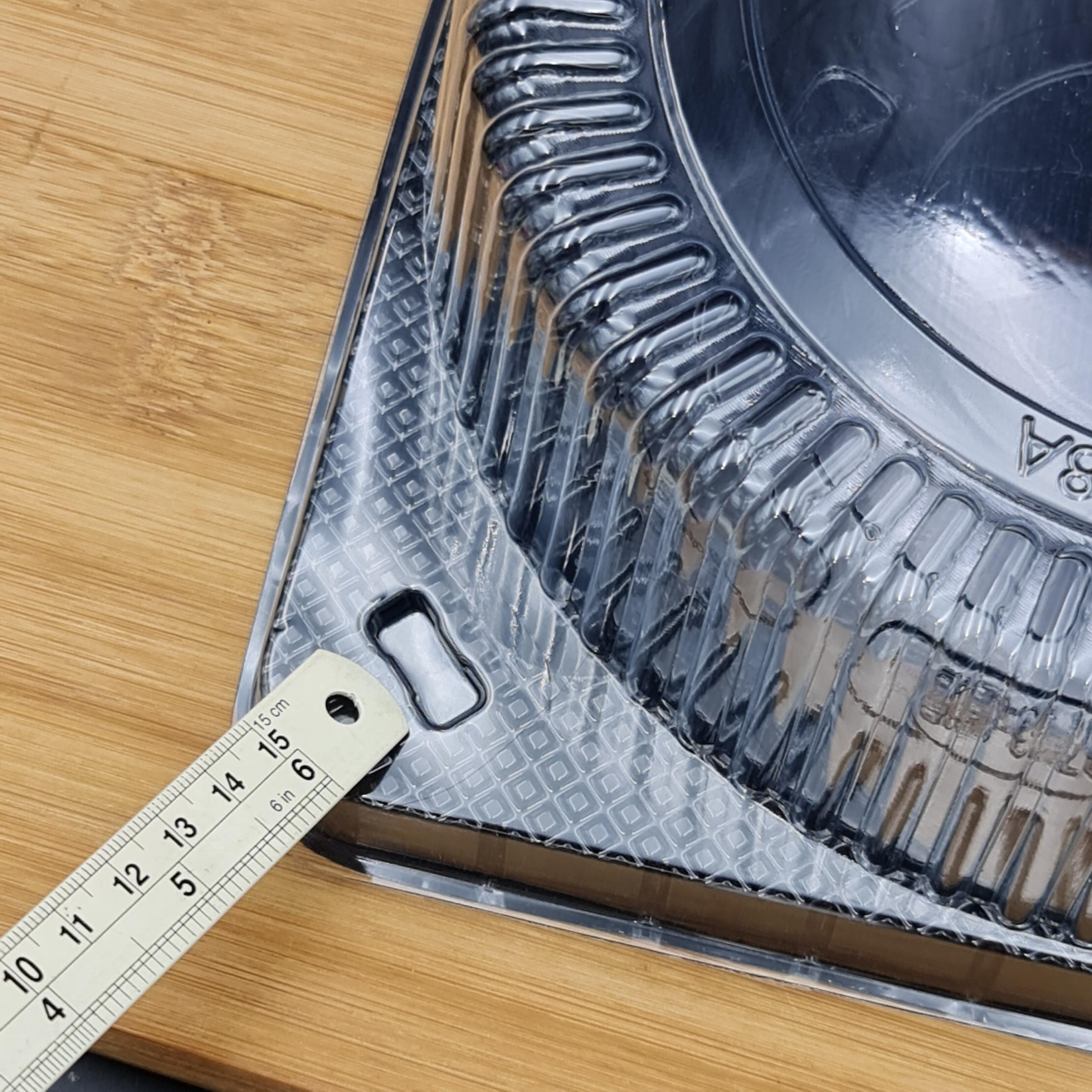 กล่องเค้ก 2ปอนด์ ฐานสี่เหลี่ยมดำ+ฝาใส ล็อคแน่น พลาสติก กล่องเค้ก กล่องเบเกอรี่ กล่องเค้กวุ้น เจริญ12 j12